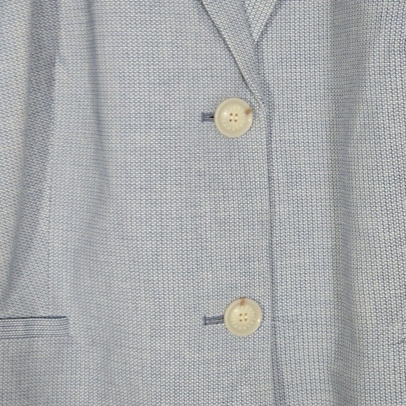 Talbots Womens Blazer 24W Blue White 2 Button Career Preppy Minimal Office - Picture 4 of 13